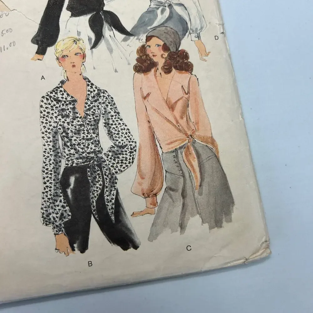 Miss‎ Vogue Vintage 1970's Pattern #7897 Misses Wrap Blouse Size 12